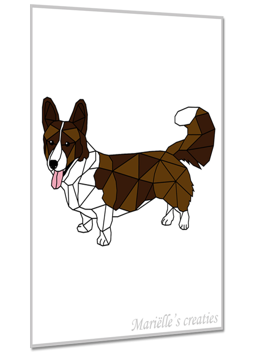 Geometric design - Marielles creaties: Animals/Dogs/Welsh corgi pembroke