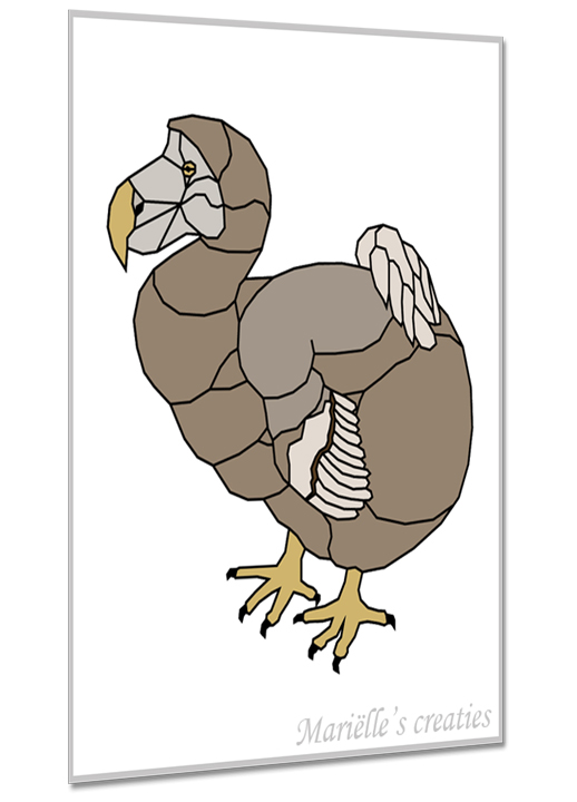 Geometric design - Marielles creaties: Extinct animals/Birds/Dodo