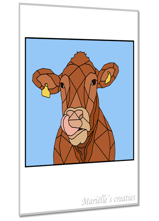 Geometric design - Marielles creaties: Animals/Farm animals/Cow