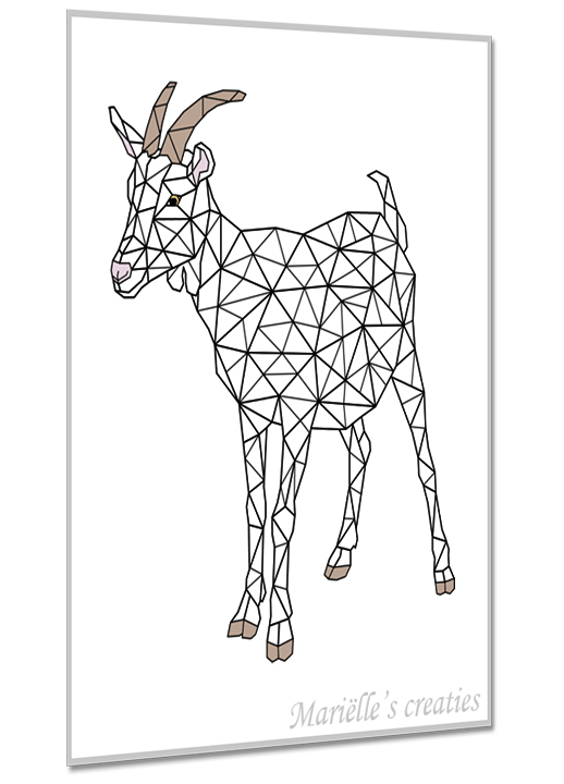 Geometric design - Marielles creaties: animals/farm animals/goat