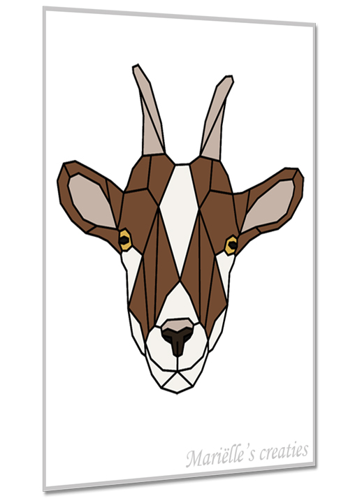 Geometric design - Marielles creaties: Animals/Farm animals/Goat