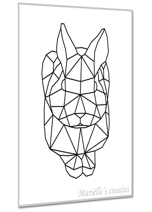 Geometric design - Marielles creaties: animals/rabbit/Loffelohr
