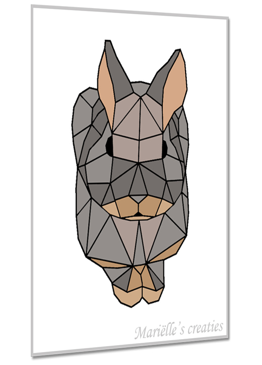 Geometric design - Marielles creaties: animals/rabbit/Loffelohr