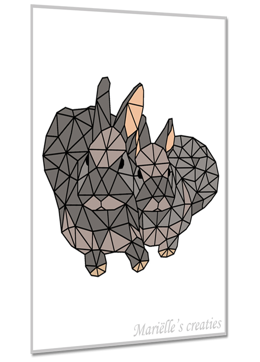 Geometric design - Marielles creaties: animals/rabbit/Loffelohr