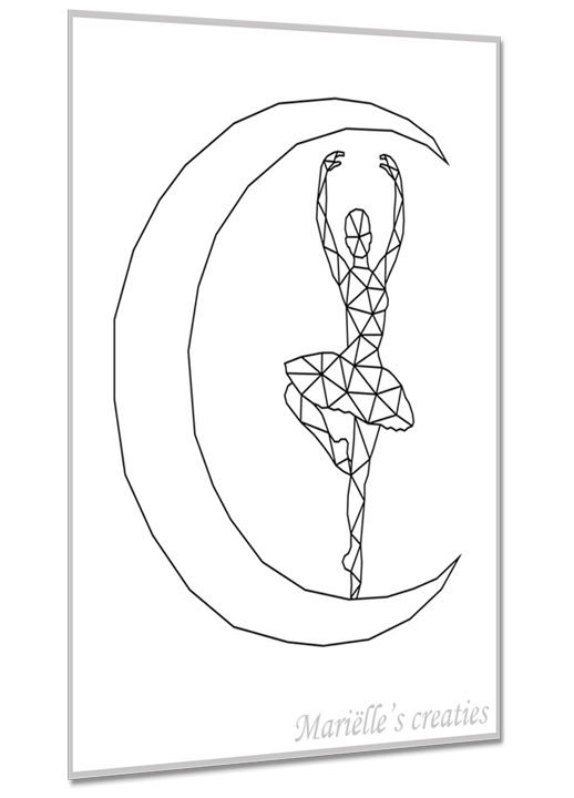 Geometric design - Marielles creaties: Fantasy/Ballerina on moon