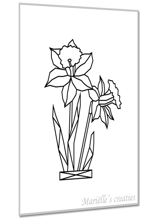 Geometric design - Marielles creaties: flowers/daffodil