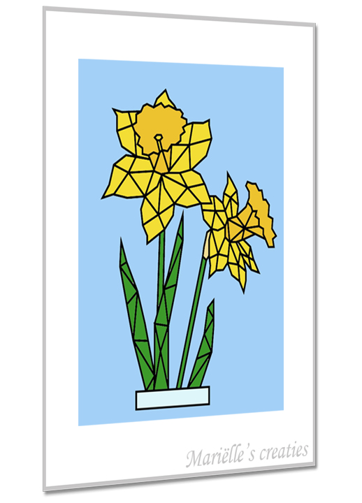 Geometric design - Marielles creaties: flowers/daffodil