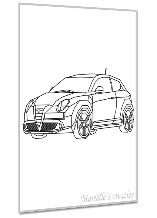 Geometric design - Marielles creaties: Car / Alfa Romeo
