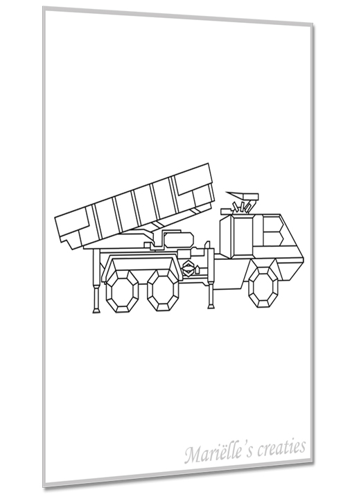 Geometric design - Marielles creaties: Army truck