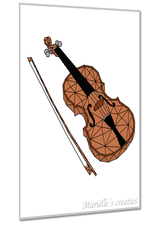 Geometric design - Marielles creaties: Objects, Musical instruments, Violin