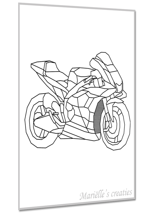 Geometric design - Marielles creaties: Racing motor