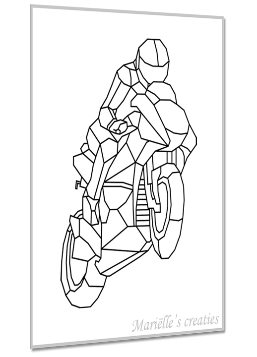 Geometric design - Marielles creaties: Racing motor