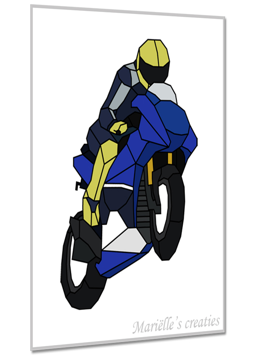 Geometric design - Marielles creaties: Racing motor