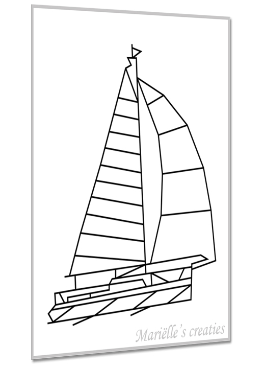 Geometric design - Marielles creaties: Boats/Sailboat