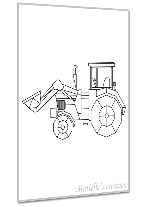 Geometric design - Marielles creaties: Vehicles/Tractor