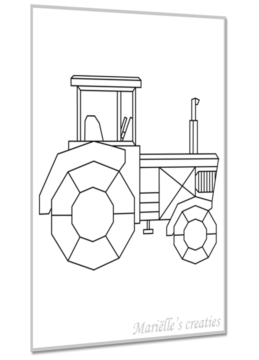 Geometric design - Marielles creaties: Vehicles/Tractor