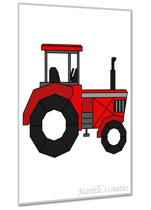 Geometric design - Marielles creaties: Vehicles/Tractor