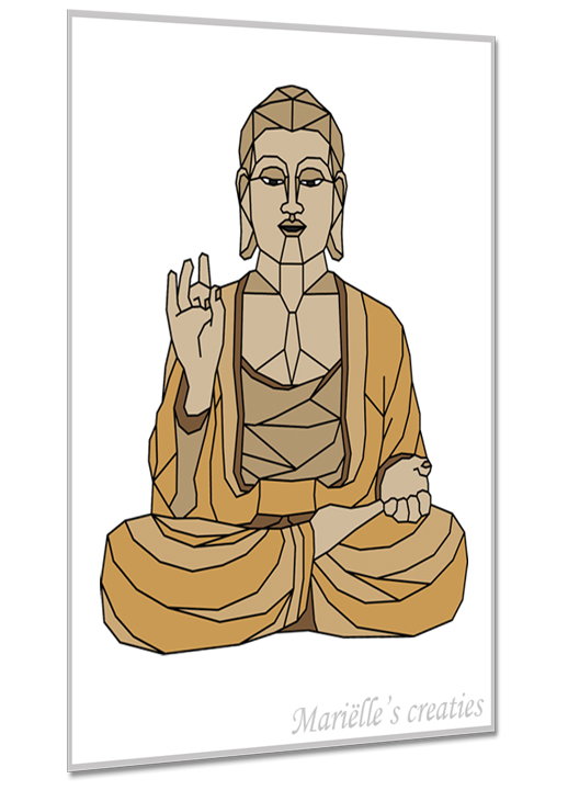 Geometric design - Marielles creaties: Buddha/Boeddha