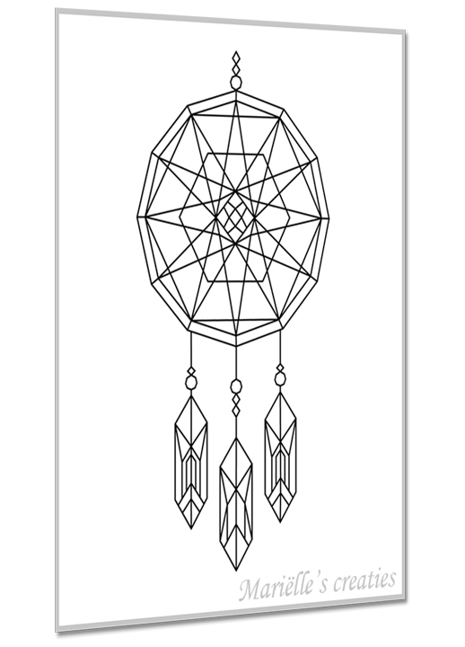 Geometric design - Marielles creaties: Dream catcher