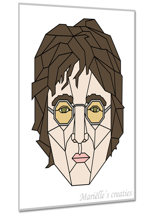 Geometric design Marielles creaties: Portraits/Famous people/John Lennon