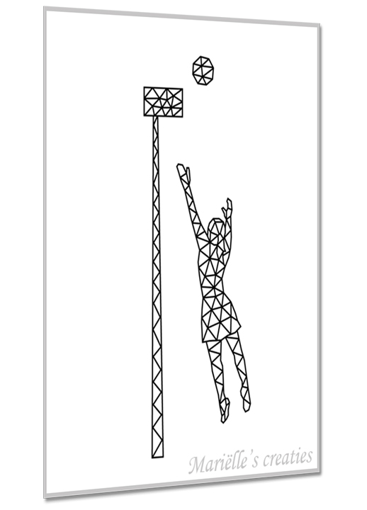 Geometric design - Marielles creaties: People/Sports/Female Korfball player