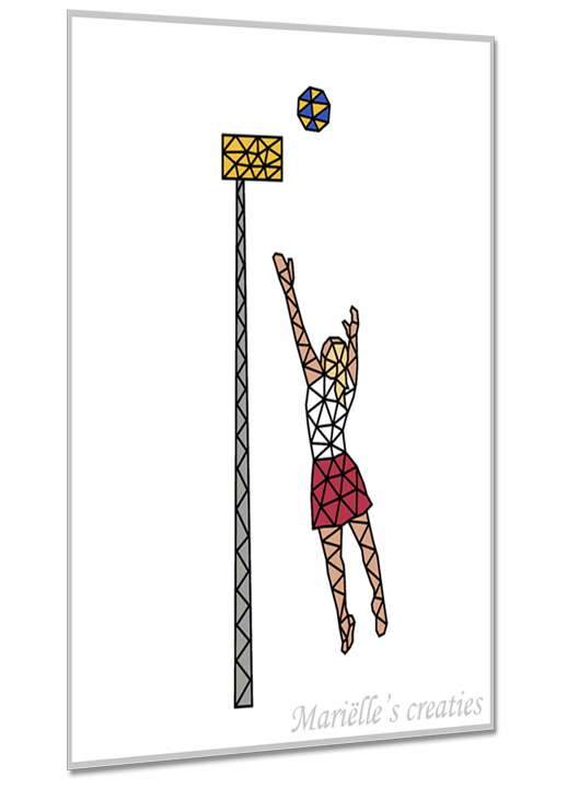 Geometric design - Marielles creaties: People/Sports/Female Korfball player