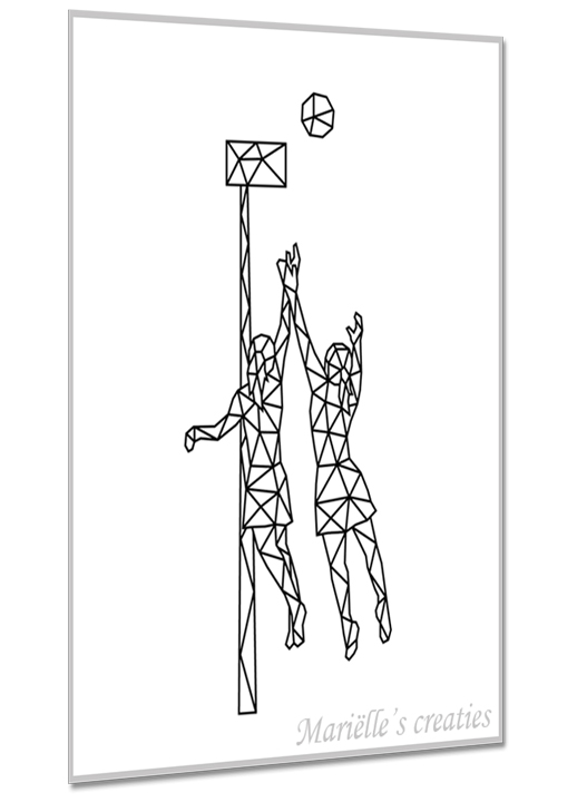Geometric design - Marielles creaties: People/Sports/Female Korfball player
