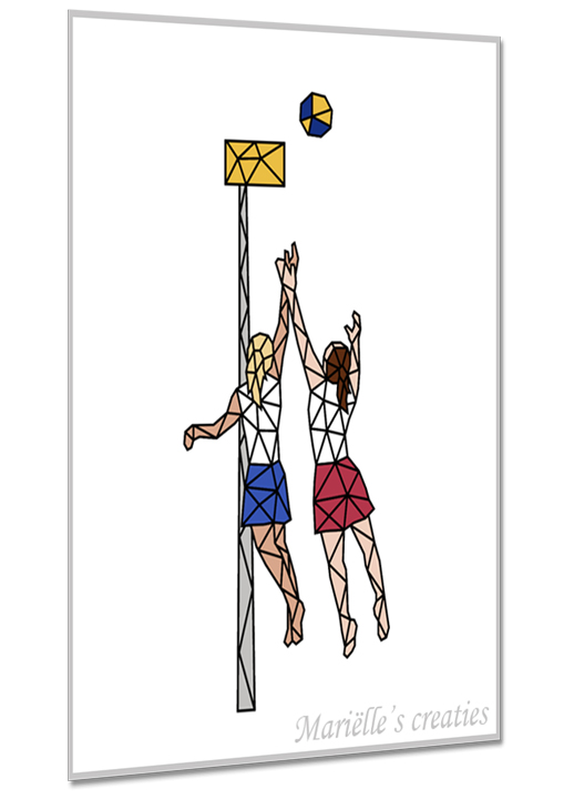 Geometric design - Marielles creaties: People/Sports/Female Korfball player