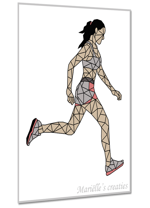Geometric design - Marielles creaties: mensen/people/runner/sports/sporters/running