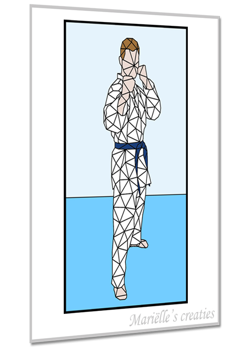 Geometric design - Marielles creaties: People/Mesnen/Sports/Fighting/Martial arts/Taekwondo